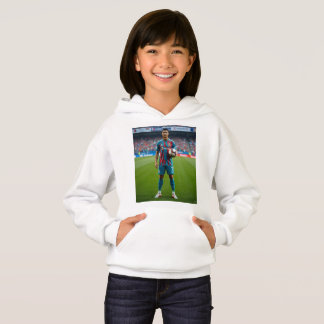  Ronaldo in a Teal and Red Striped Kit Holding a S