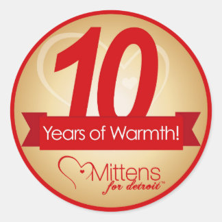 Rond 10 ans de chaleur - Mittens pour Sticker Detroit