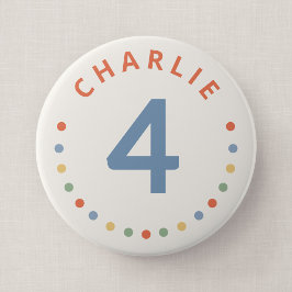 Rond 10 Cm Badge d'anniversaire grand âge Color Pop Party ave