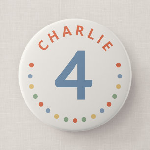 Rond 10 Cm Badge d'anniversaire grand âge Color Pop Party ave
