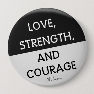 Rond 10 Cm Badge de courage Melanoma Cancer (Noir)
