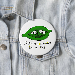 Rond 10 Cm Badge Deux Petits Pois Dans Une Cosse