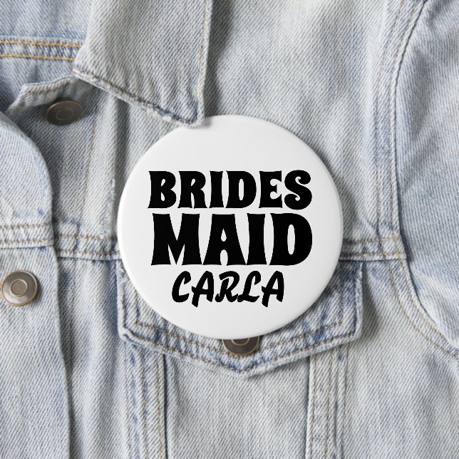 Rond 10 Cm BRIDESMAID ronde personnalisée BOUTON BADGE (En situation)