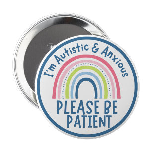 Rond 10 Cm Je suis autiste et anxieux Badge