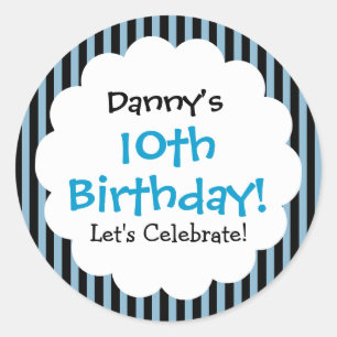 Rond 10e anniversaire Sticker Blue Stripes V1CA