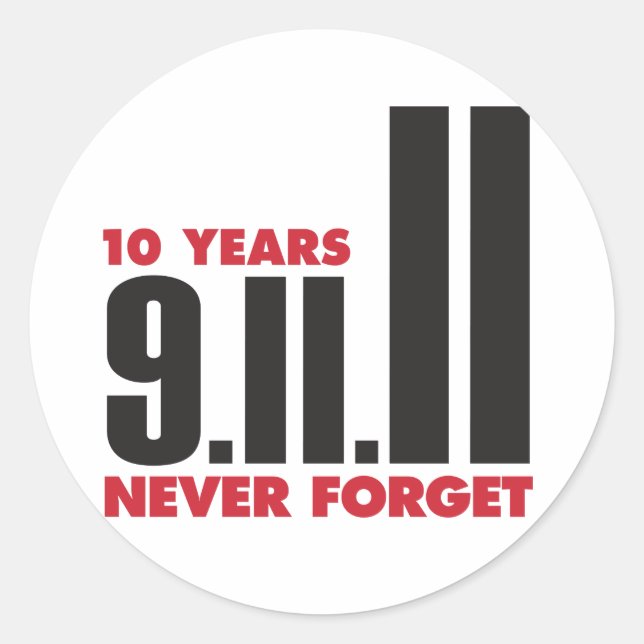 Rond 10e anniversaire Sticker du 11 septembre (Devant)