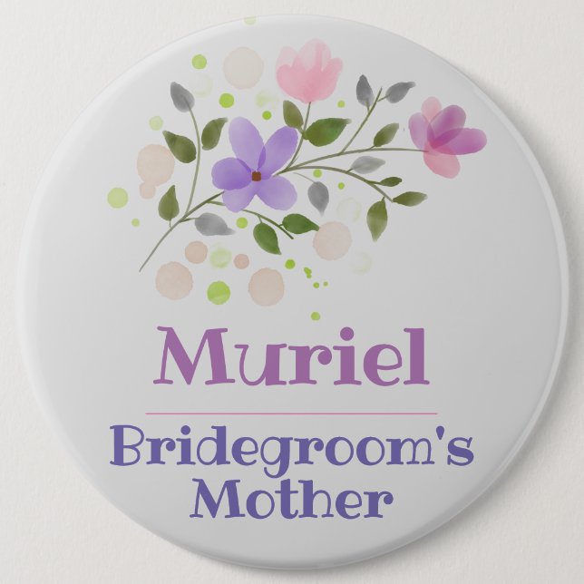 Rond 15,2 Cm Badge du bouton mère du marié (Devant)