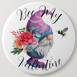 Rond 15,2 Cm Bee My Valentine amusant badge romantique