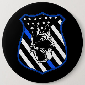 Rond 15,2 Cm Épinglette de badge de chien de police plus grande
