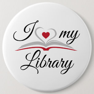 Rond 15,2 Cm J'aime mon badge de bibliothèque