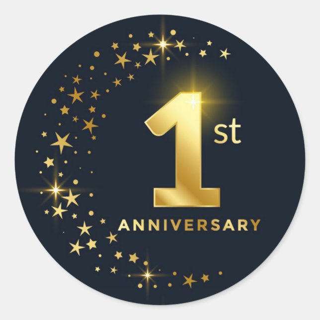 Rond 1er Anniversaire Classic Round Sticker (Devant)