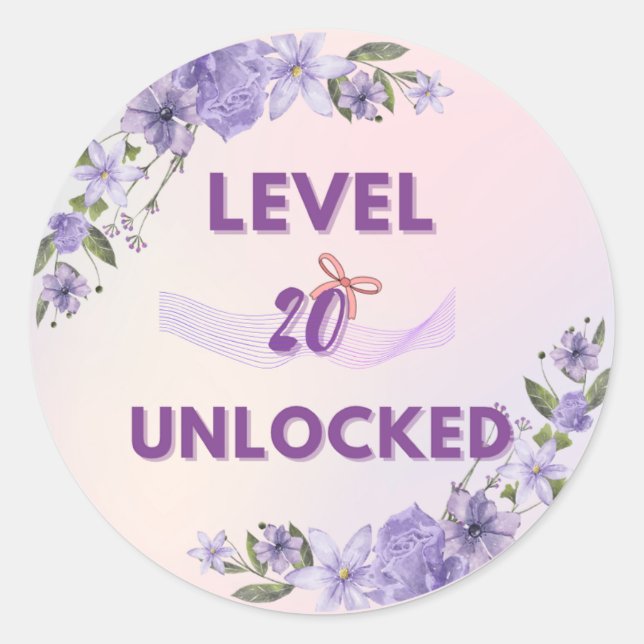 Rond 20th Birthday Sticker – level 20 unlocked (Devant)