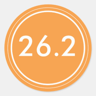 Rond 26.2 Sticker Orange et blanc
