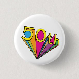 Rond 2,50 Cm 50e anniversaire badge 50 ans