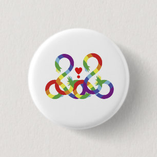 Rond 2,50 Cm Arc-en-ciel, mains colorées. Badge