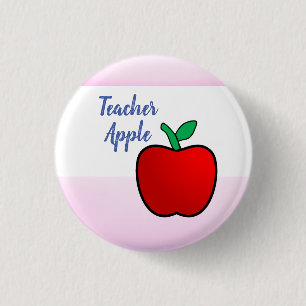 Rond 2,50 Cm Badge Apple de l'enseignant