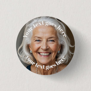 Rond 2,50 Cm Badge bouton personnalisé avec photo et texte pour