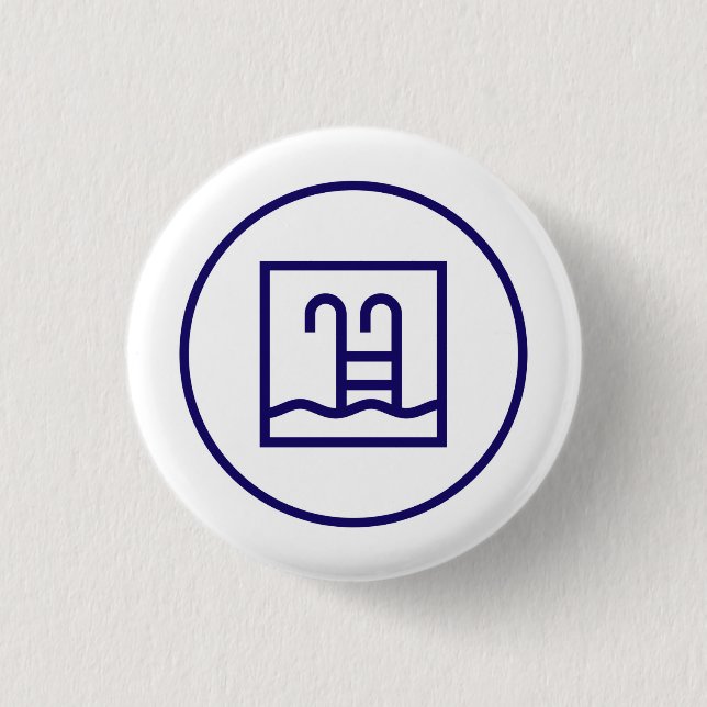 Rond 2,50 Cm Badge Club Piscine (Devant)