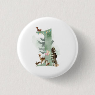 Rond 2,50 Cm Badge d'anniversaire de Woodland 1er