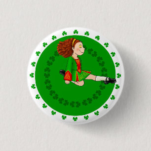 Rond 2,50 Cm Badge de fille de danse irlandaise