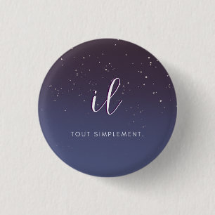 Rond 2,50 Cm badge de prononom "il"