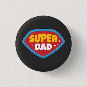 Rond 2,50 Cm Badge de Super Papa Rétro