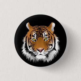 Rond 2,50 Cm Badge Face de Tigre