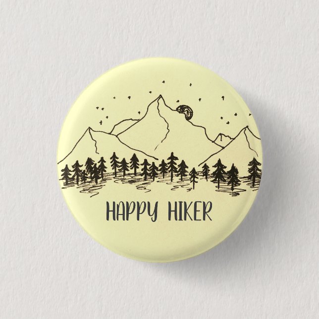 Rond 2,50 Cm Badge - Joyeux randonneur (Devant)