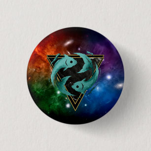 Rond 2,50 Cm Badge Poissons Zodiaque Cadeau Astrologie