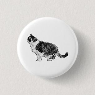 Rond 2,50 Cm Badge Rond, Félin Calme