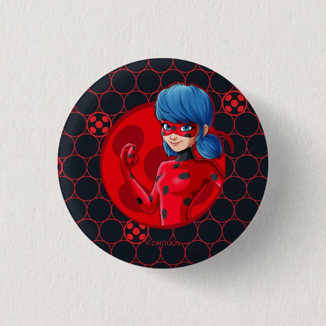 Rond 2,50 Cm Badge rouge Ladybug (Devant)