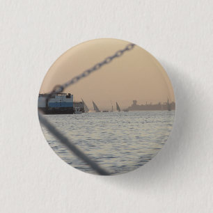 Rond 2,50 Cm Badge Sunset Du Nil Du Fleuve