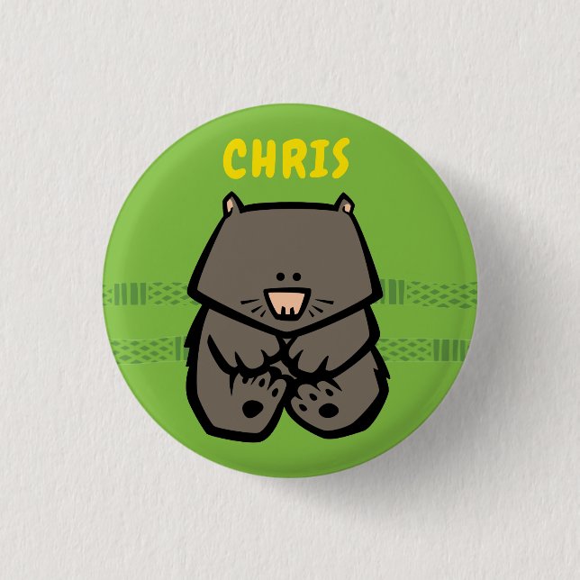 Rond 2,50 Cm Badge Wild Wombat (Devant)