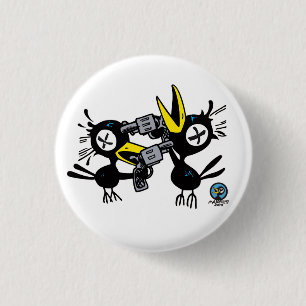 Rond 2,50 Cm Boisson Crow POW! Badge