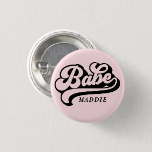 Rond 2,50 Cm Bouton Badge Nom personnalisé Birde Babe