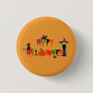Rond 2,50 Cm Bouton Halloween Joyeux Badge