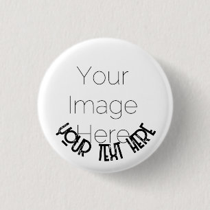 Rond 2,50 Cm Bouton photo personnalisé - Badge avec texte perso