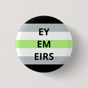 Rond 2,50 Cm Ey/Em/Eirs Pronounounounounounounges Agender Badge