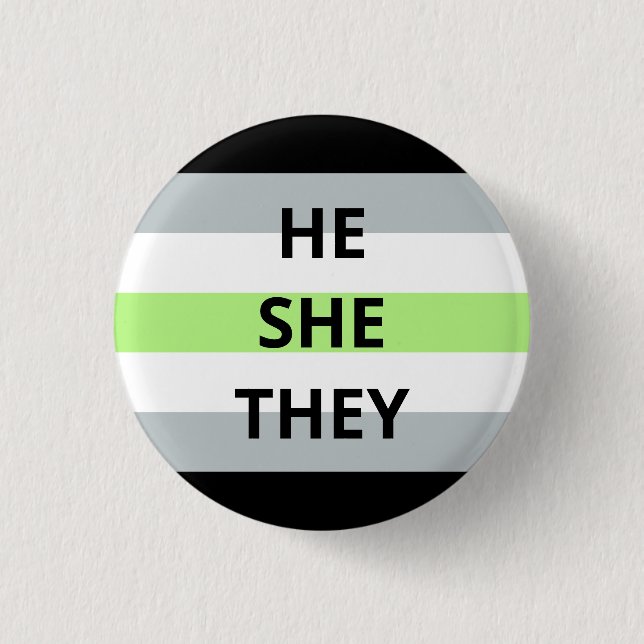 Rond 2,50 Cm Il/Elle Prononce Un Badge Agender (Devant)