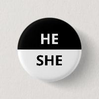 Il/Elle Pronononounes Badge Noir & Blanc