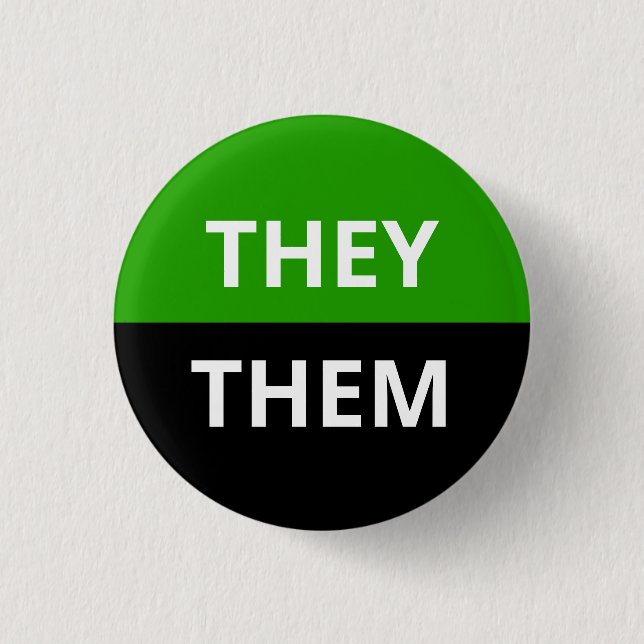 Rond 2,50 Cm Ils/Eux Pronouns Neutrois Badge (Devant)