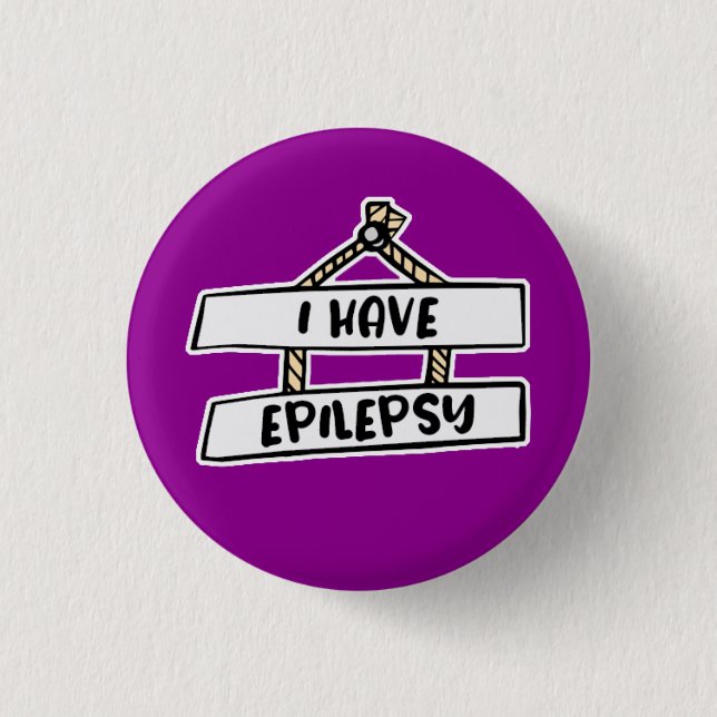 Rond 2,50 Cm J'Ai Un Badge D'Épilepsie - Handicap Caché (Devant)