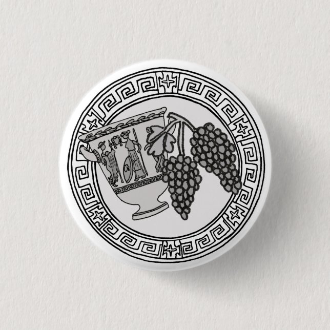 Rond 2,50 Cm Les Olympiens ! Symbole Dionysos/Bacchus badge (Devant)