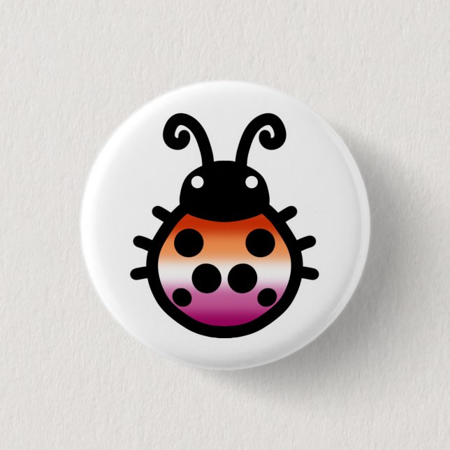 Rond 2,50 Cm Lesbian Pride Ladybug Pin Badge (Devant)