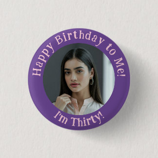 Rond 2,50 Cm Personalized Birthday Photo, Your Picture Badge