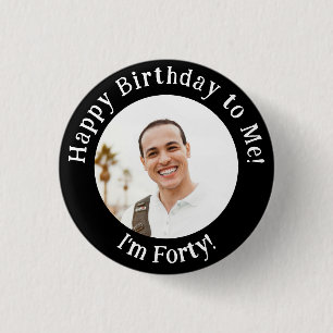 Rond 2,50 Cm Photo d'anniversaire personnalisé, Badge de votre 