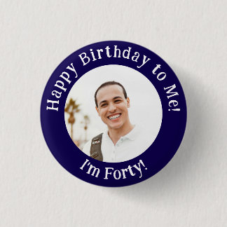 Rond 2,50 Cm Photo d'anniversaire personnalisé, Badge de votre