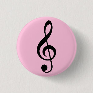 Rond 2,50 Cm Pink Music Clef badge