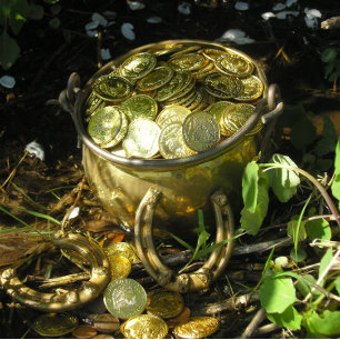 Rond 2,50 Cm Pot d'or de Leprechaun ! Badge