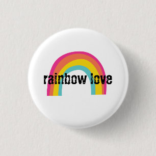 Rond 2,50 Cm Rainbow Love   Badge